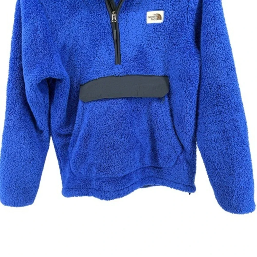 The North Face Mens Small Pre-Owned Campshire Anorak Sherpa Fleece Hoodie Jacket